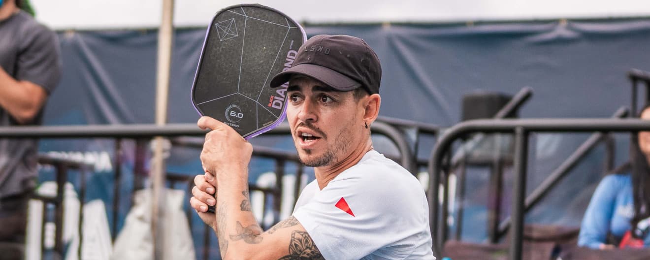 Jaume Martinez Vich hits a backhand.