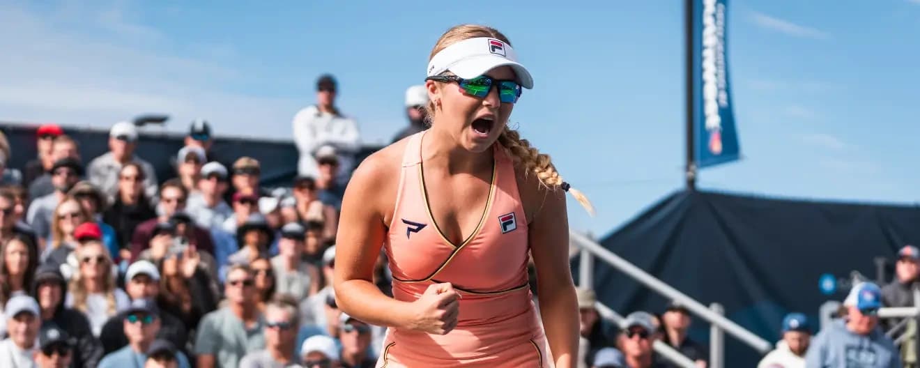 Anna Leigh Waters celebrates her victory.