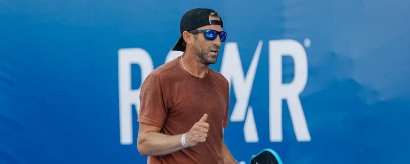 Ryan Eveloff celebrates a point at the 2023 Seattle Open.
