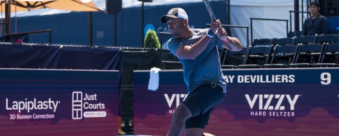 Donald Young playing pickleball.