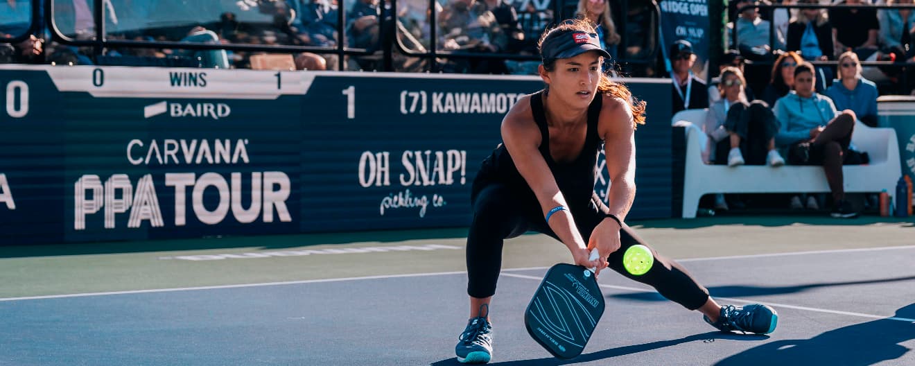 Jade Kawamoto playing pickleball