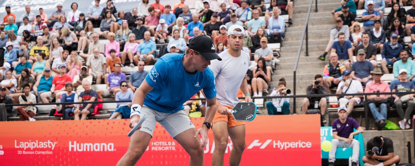 Collin Johns hits a forehand dink.