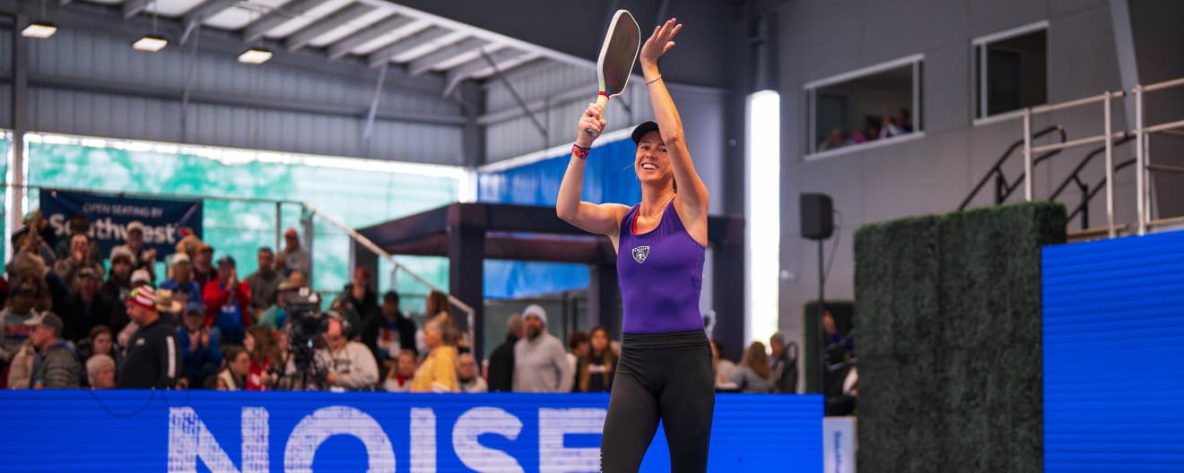 Kaitlyn Christian celebrates her victory at the Daytona Beach Open presented by ROAR Organic.