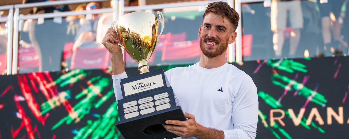 Federico Staksrud with the Masters trophy.