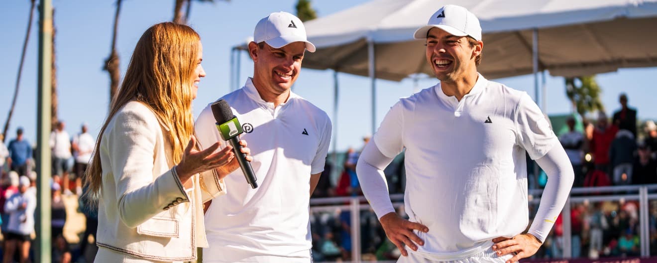 Pickleballtv's Michelle McMahon speaks with Collin and Ben Johns after winning gold in men's doubles.