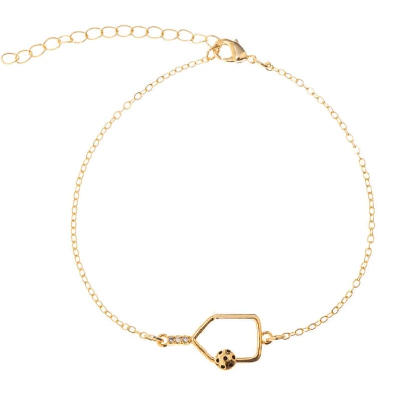 Born to Rally Rhinestone Bracelet pickleball paddle