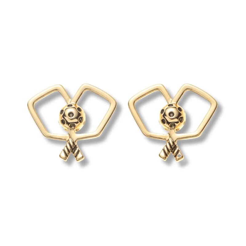 Born to Rally Double Stud Earrings pickleball paddle