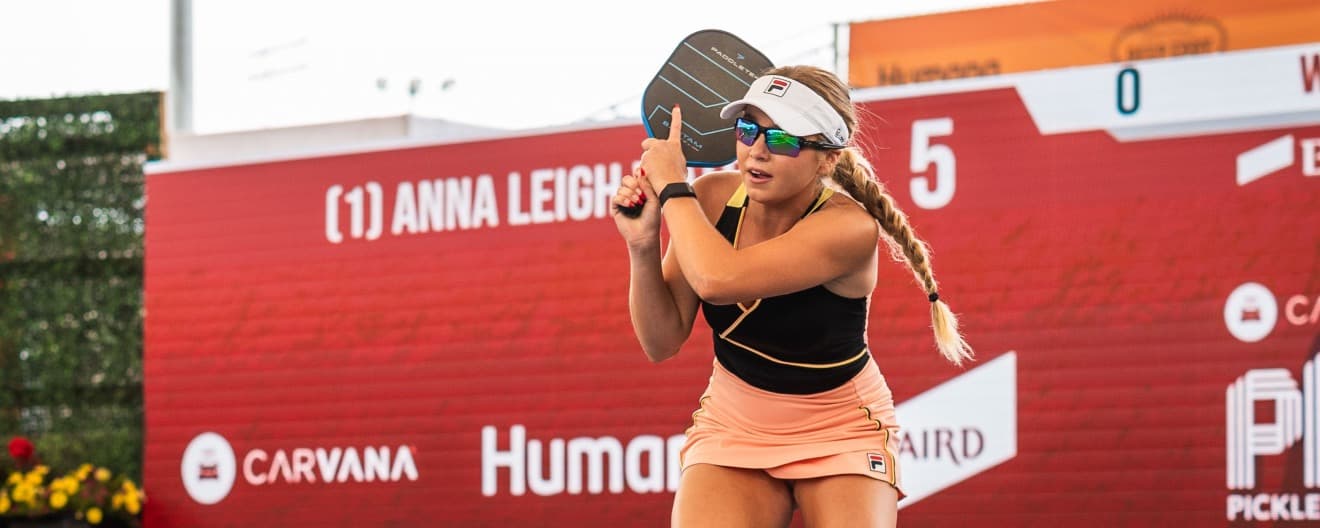 Anna Leigh Waters playing pickleball at the Mesa Arizona Cup.