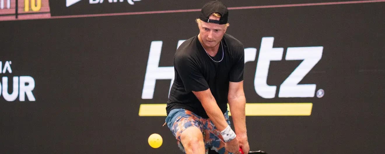 Dustin Boyer playing pickleball.