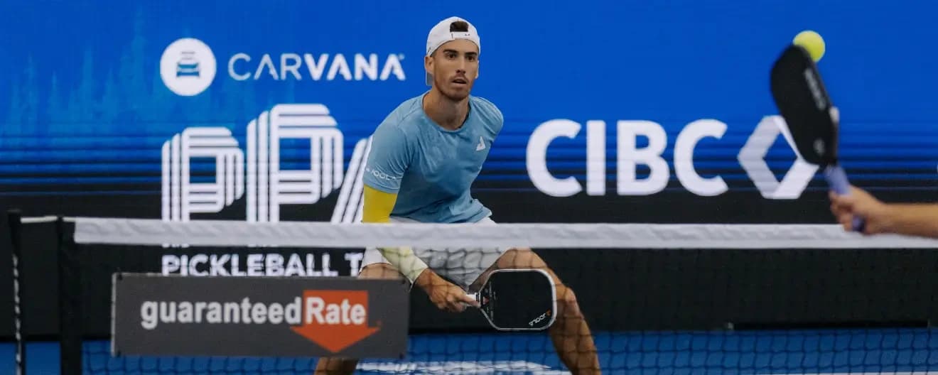 Federico Staksrud playing pickleball.