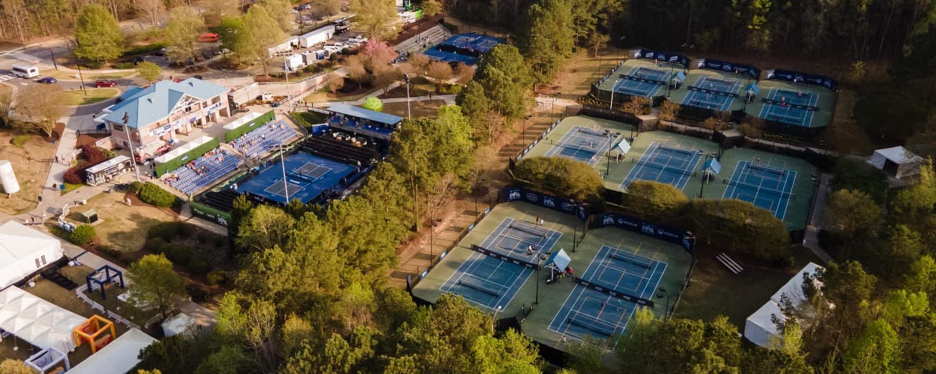 Aerial view of Cary Tennis Park.