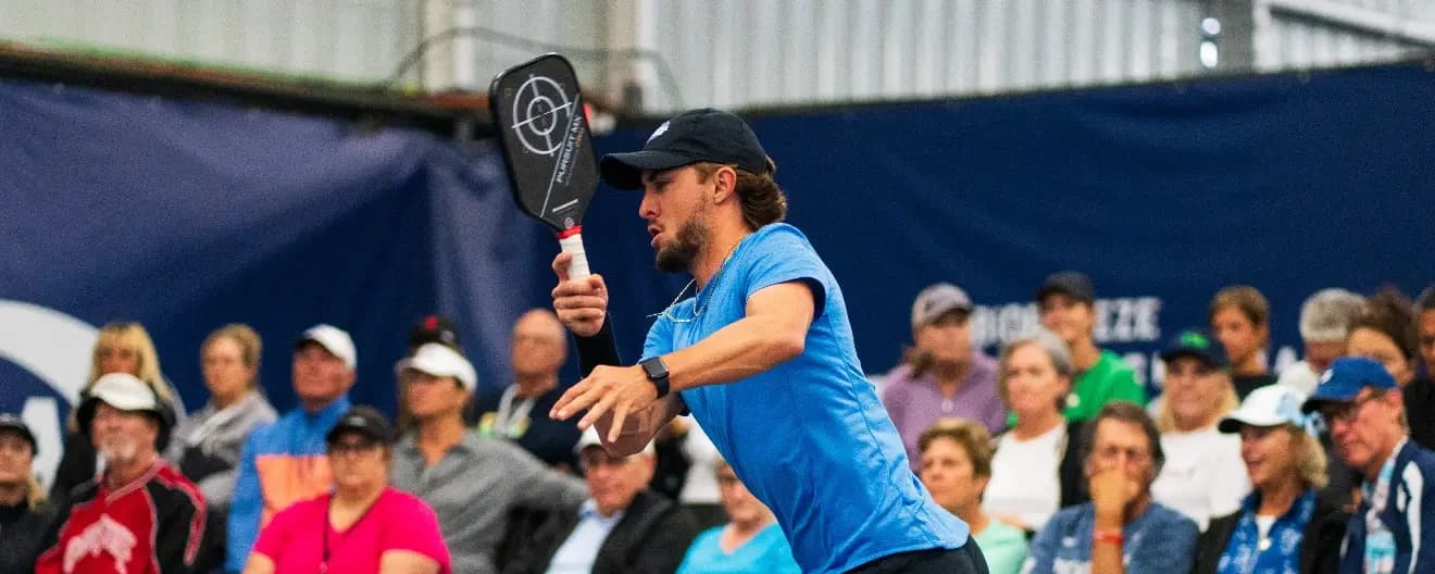 Yates Johnson playing pickleball.
