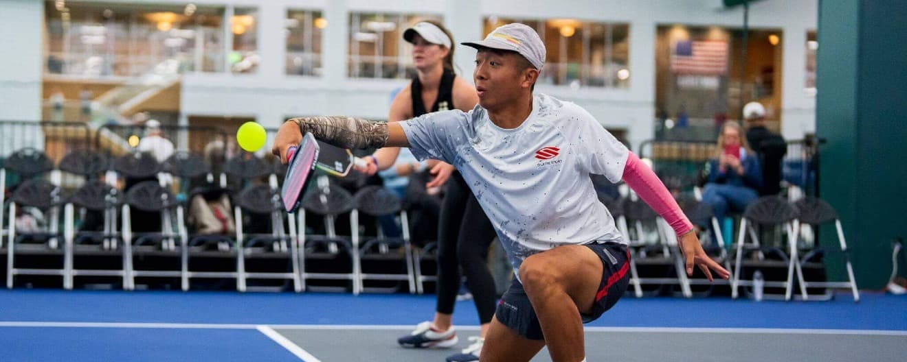 Quang Duong playing pickleball