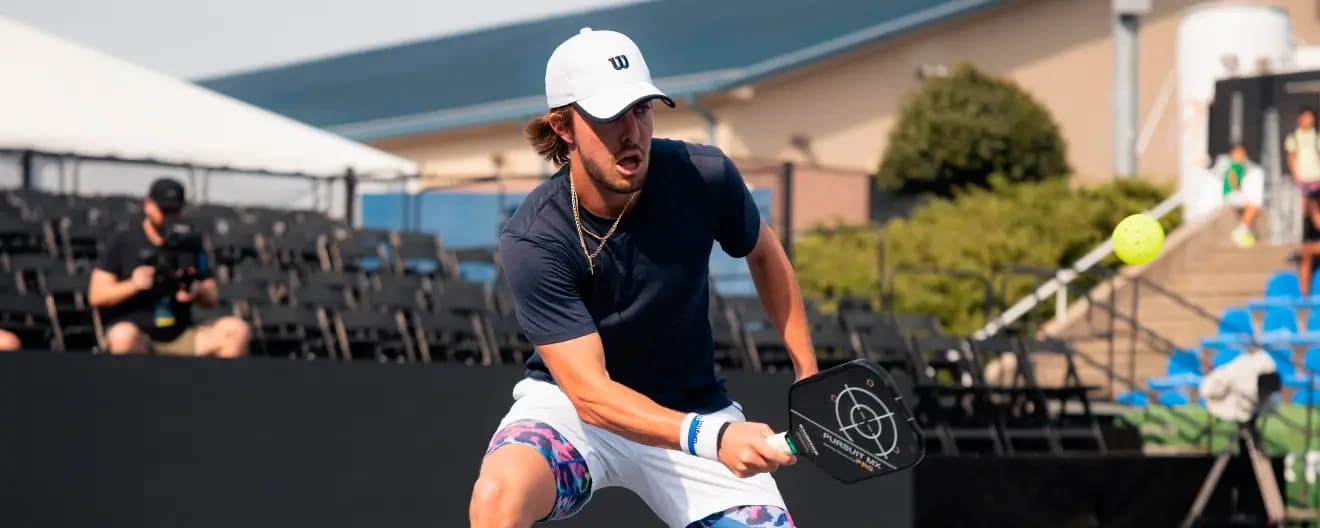Yates Johnson playing pickleball.
