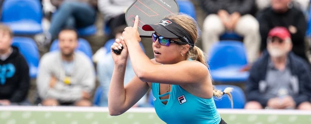 Anna Leigh Waters playing pickleball.