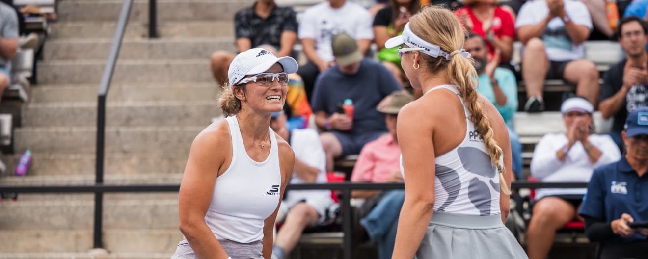 Catherine Parenteau and Anna Leigh Waters competing in Atlanta this season.