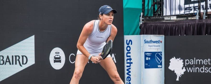 Kaitlyn Christian ready to return a serve