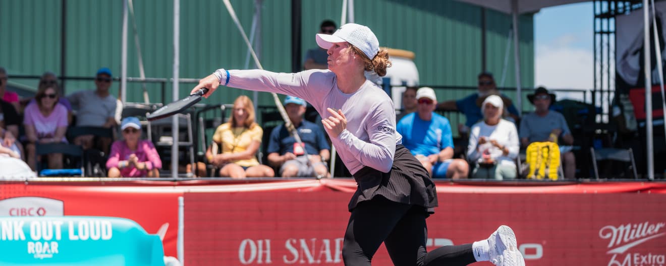 Vivienne David hits a forehand volley.
