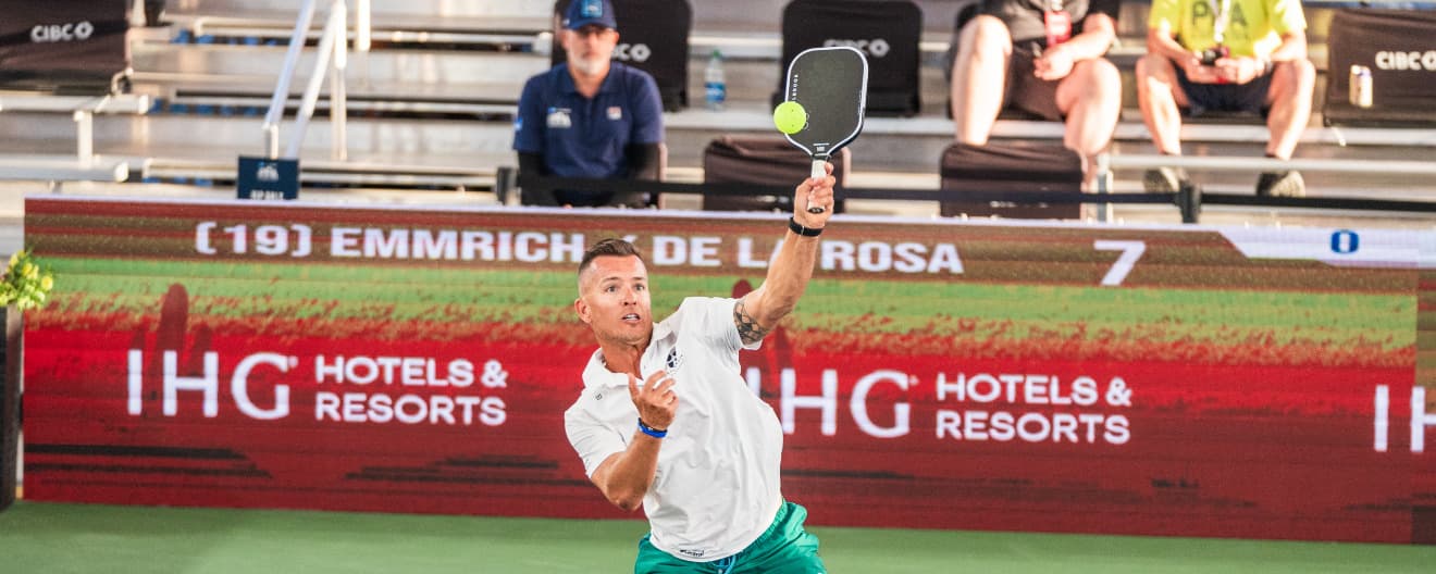 Martin Emmrich hits an overhead.
