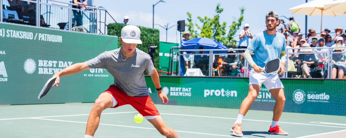 Hayden Patriquin hits a forehand dink.