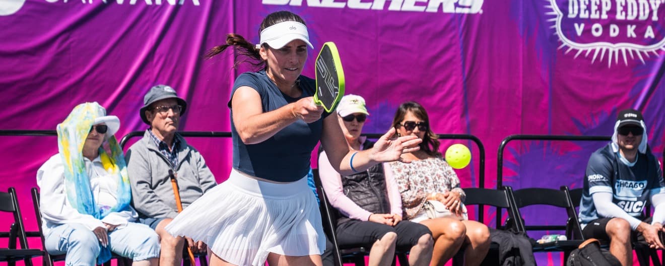 Rachel Rohrabacher competing on the PPA Tour during the 2024 season.