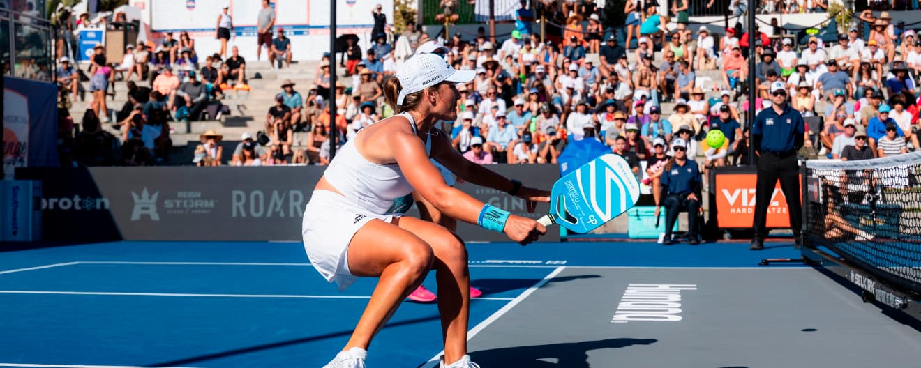 Catherine Parenteau hits a forehand dink.