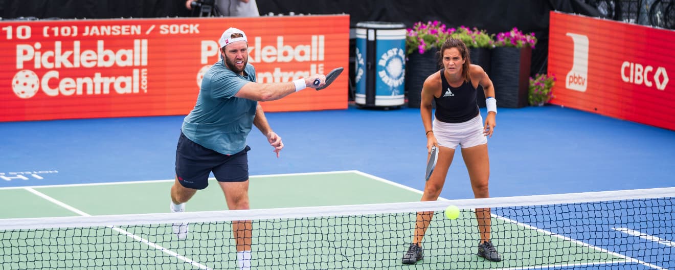 Lea Jansen and Jack Sock competing at the IHG Hotels and Resorts Bristol Open presented by Deep Eddy Vodka.