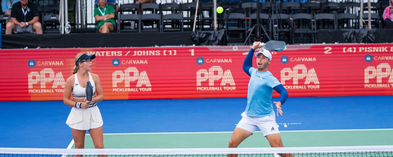 Anna Leigh Waters and Ben Johns competing at the IHG Resorts & Hotels Bristol Open presented by Deep Eddy Vodka.