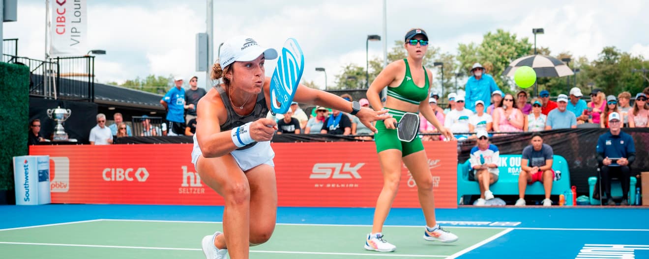 Catherine Parenteau and Anna Leigh Waters competing at the IHG Hotels & Resorts Bristol Open presented by Deep Eddy Vodka.