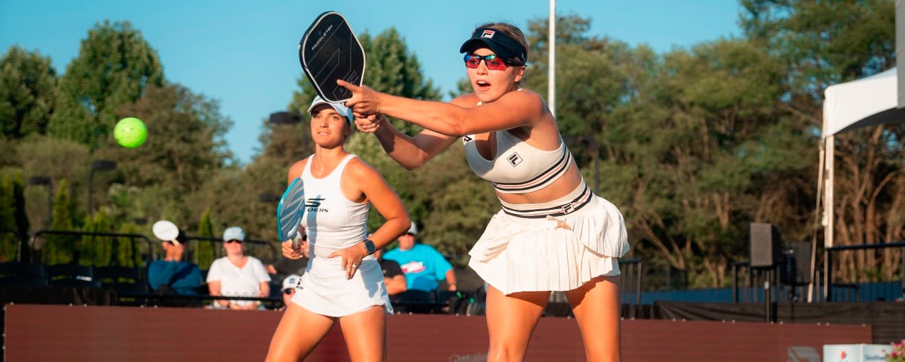 Anna Leigh Waters and Catherine Parenteau competing at the Bristol Open during the 2024 season.
