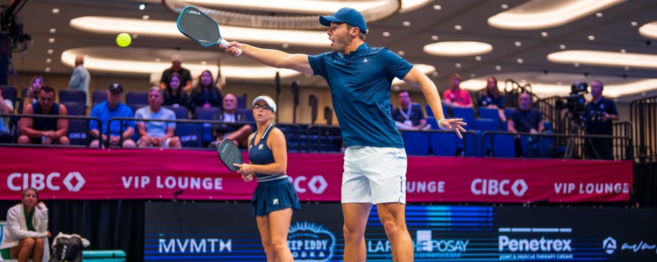 Ben Johns and Anna Leigh Waters competing at the Las Vegas Pickleball Cup.