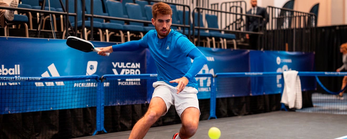 Top-seeded Federico Staksrud competing at the Fontainebleau.