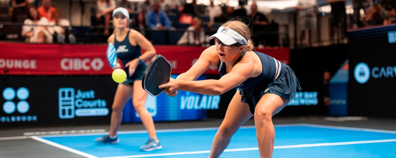 Anna Leigh Waters and Catherine Parneteau competing at the Las Vegas Pickleball Cup.