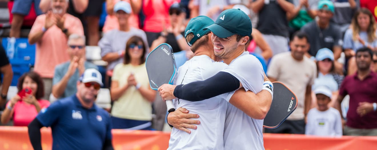 Ben and Collin Johns celebrate their victory at the CIBC Atlanta Slam presented by Vizzy.