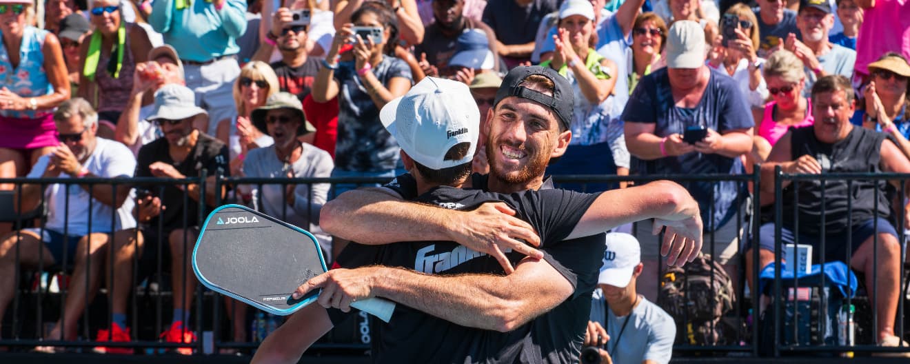 Federico Staksrud and Hayden Patriquin celebrating their victory at the Stratusphere Gin Virginia Beach Cup.