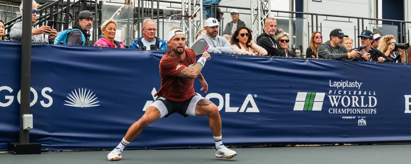 Tyson McGuffin competing at the Lapiplasty Pickleball World Championships.