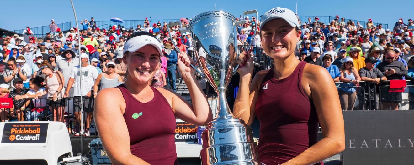Rachel Rohrabacher and Anna Bright holding their big trophy!