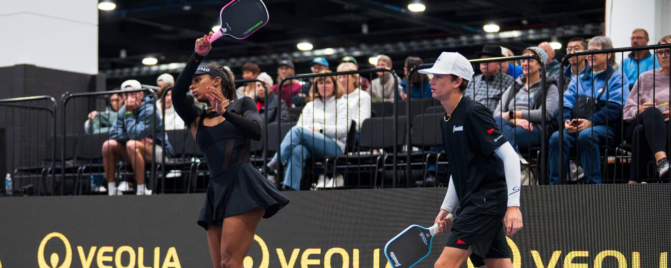 Tyra Black and Hayden Patriquin competing at the Veolia Milwaukee Open presented by Miller Lite.