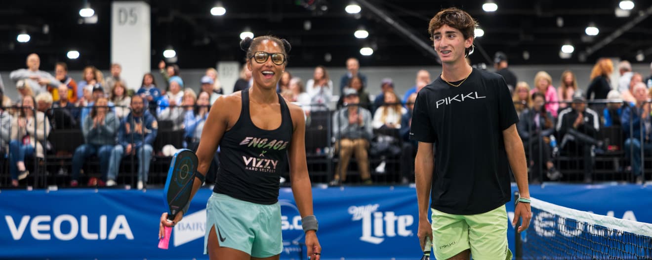 Jessie Irvine and Gabe Tardio at the Veolia Milwaukee Open presented by Miller Lite.