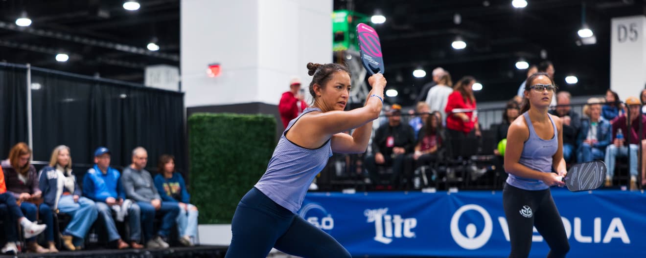 Jade Kawamoto and Jackie Kawamoto competing at the Veolia Milwaukee Open presented by Miller Lite.