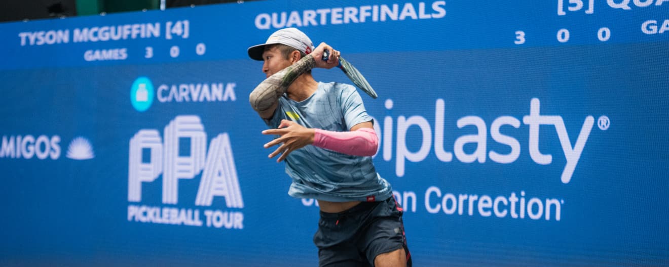 Quang Duong competing at the Lapiplasty Pickleball World Championships.