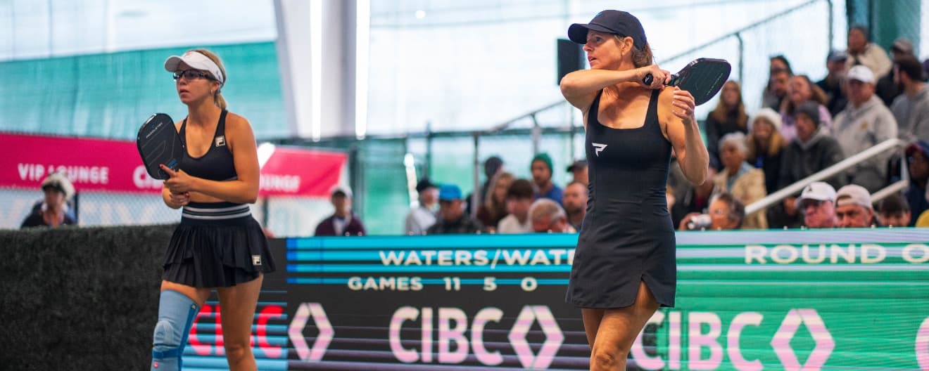 Anna Leigh and Leigh Waters play doubles together as mother-daughter duo.