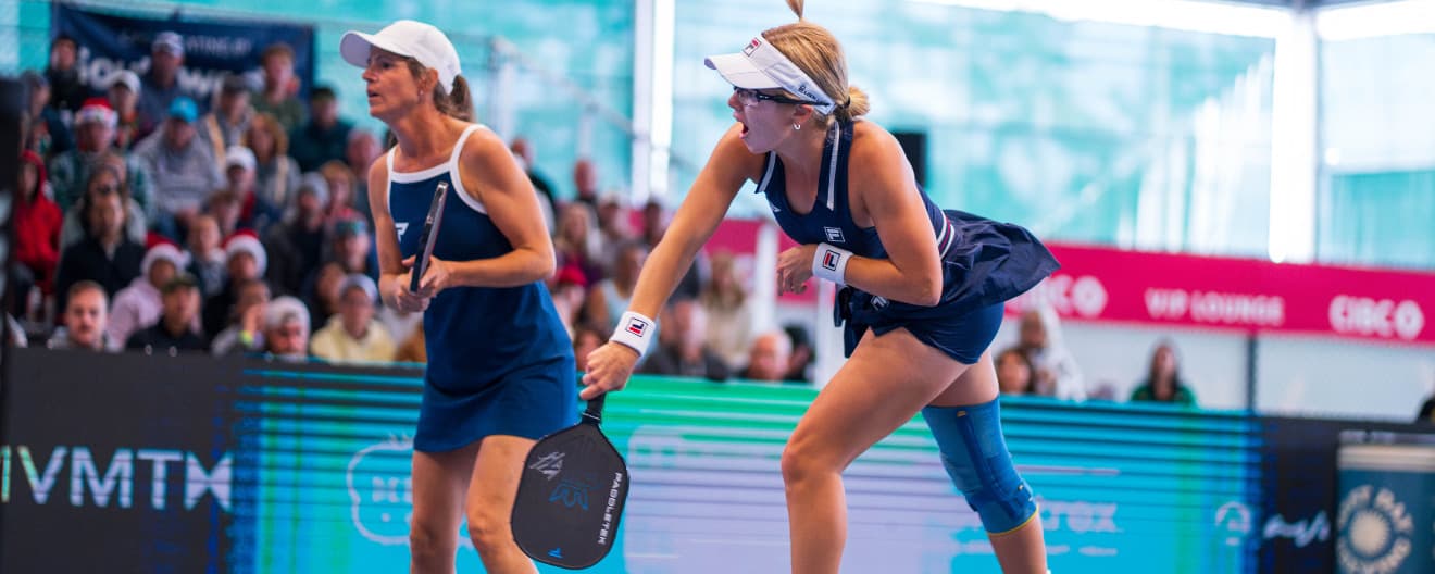 Anna Leigh Waters and Leigh Waters competing at the Daytona Beach Open presented by ROAR Organic.