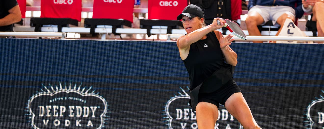 Brooke Buckner hits a forehand.