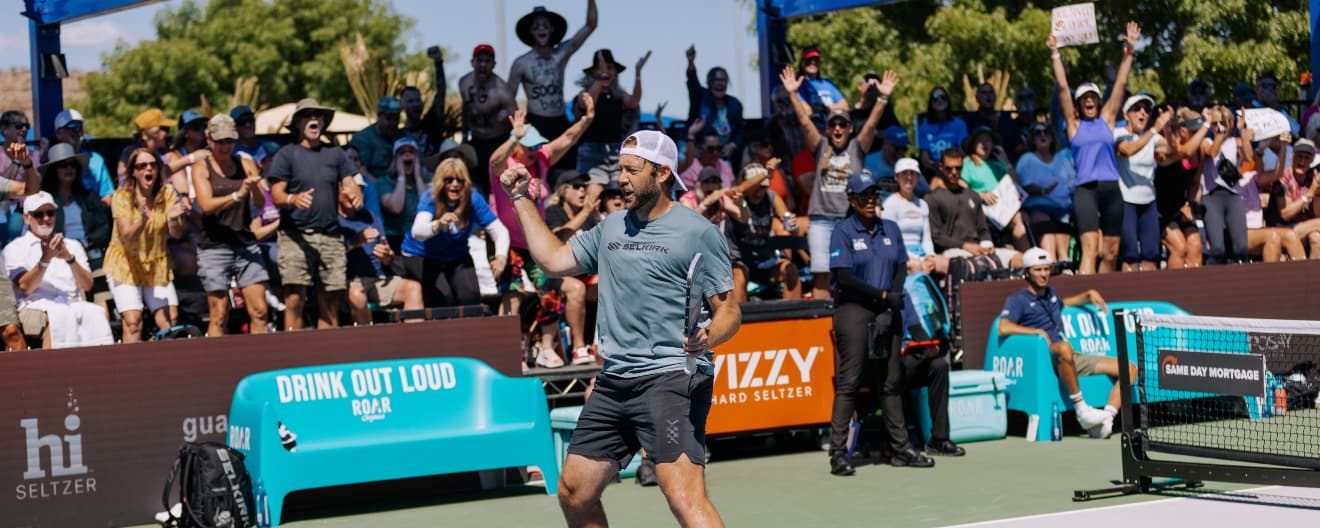 A raucous crowd cheers on Jack Sock at the 2024 Red Rock Open.