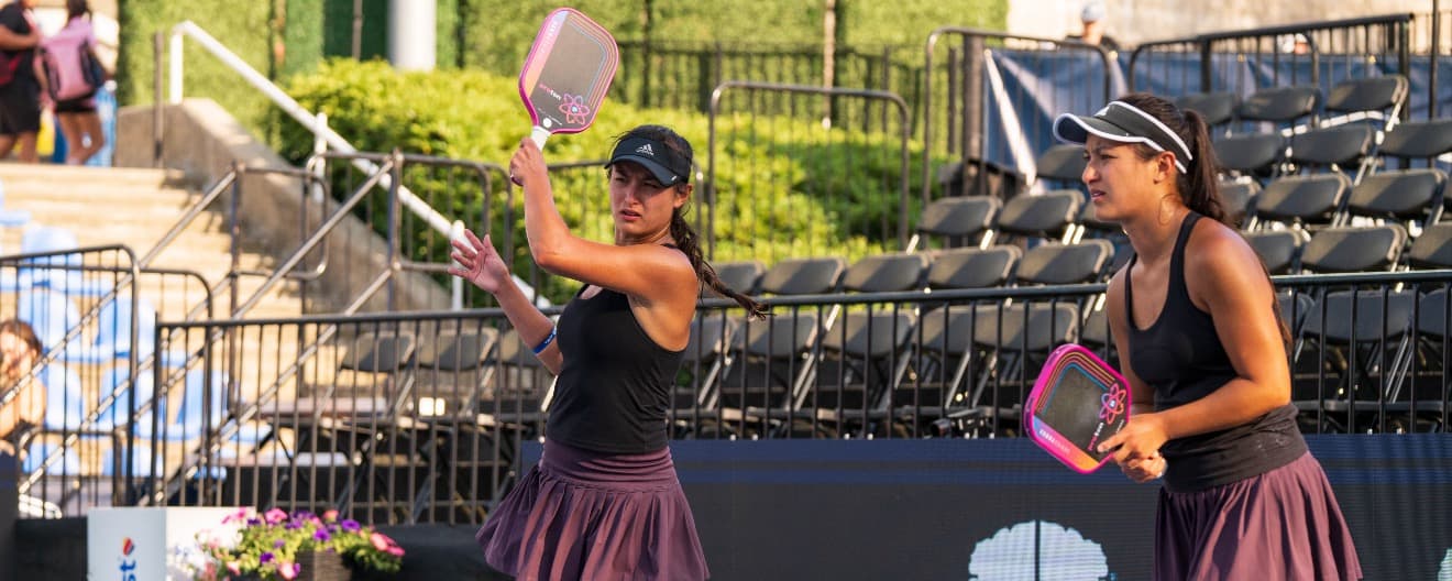 The Kawamoto sisters competing at Cary Tennis Park in Cary, NC.