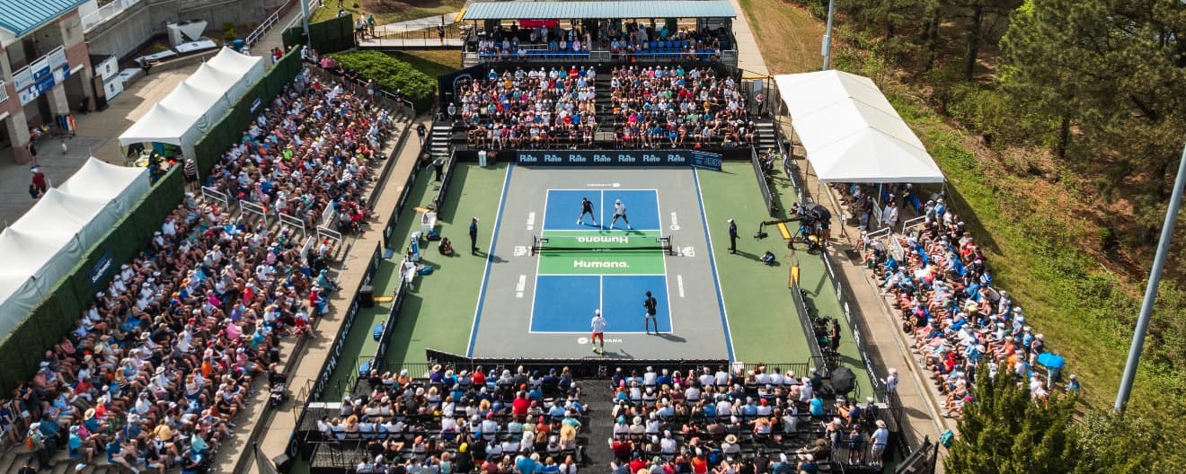 The stands at Cary Tennis Park were packed on Championship Sunday.