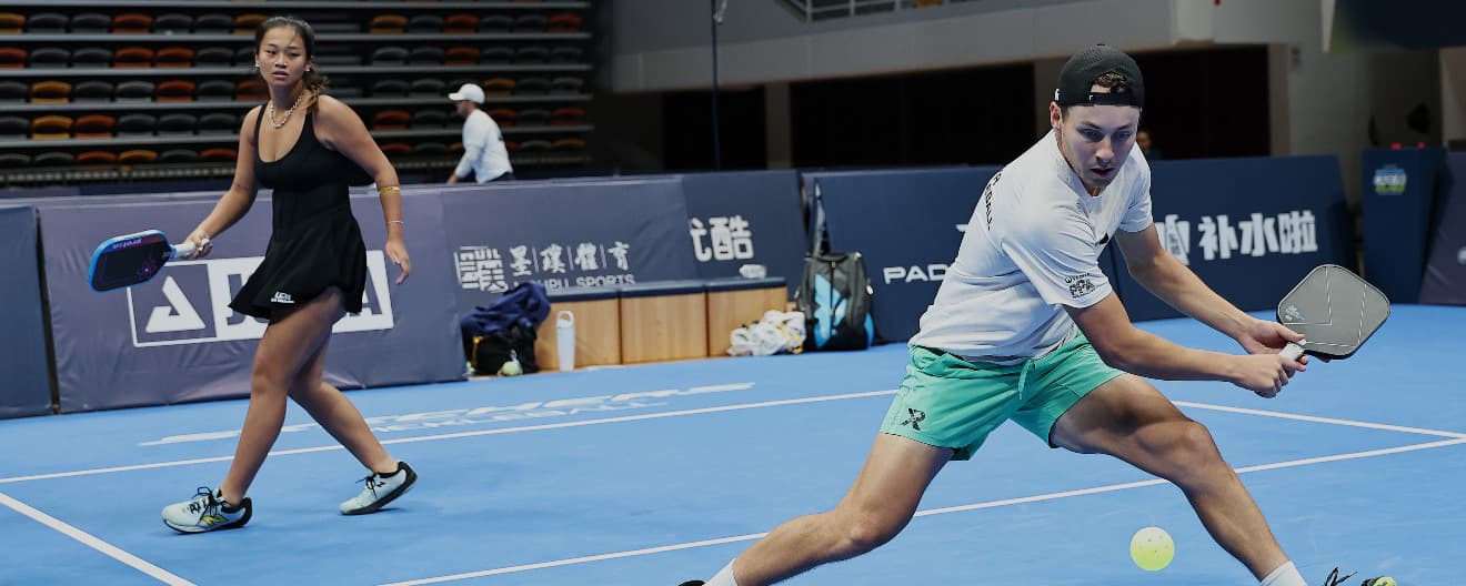 Jamie Wei and Connor Garnett competing in mixed doubles at the Hangzhou Open.