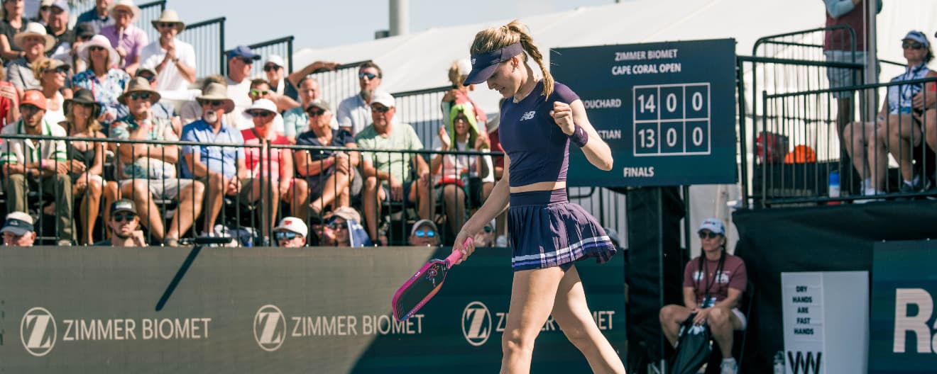 Genie Bouchard competing at the Cape Coral Open.