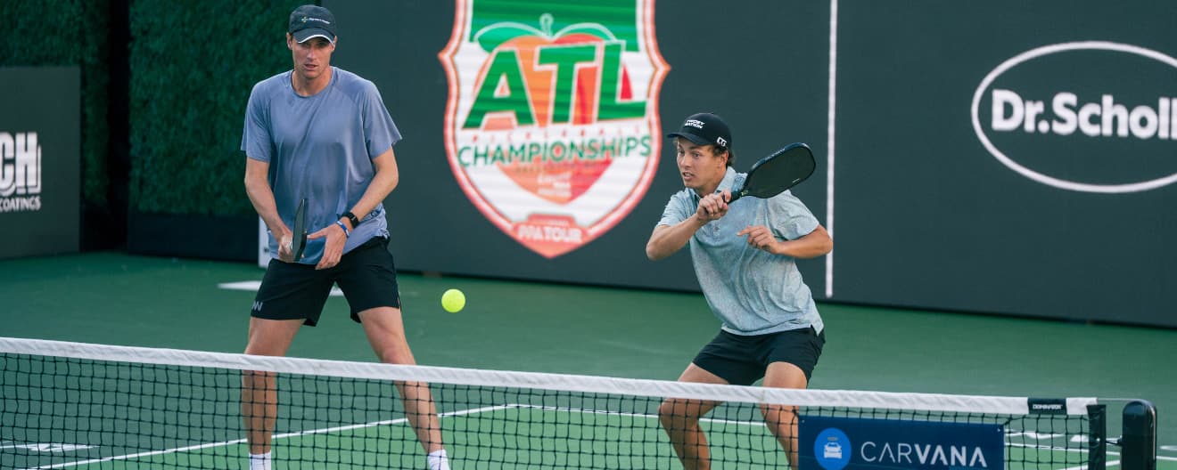 Roscoe Bellamy and Connor Garnett competing at the Veolia Atlanta Pickleball Championships.